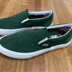Vans Men's Forest Green Slip-On Sneakers